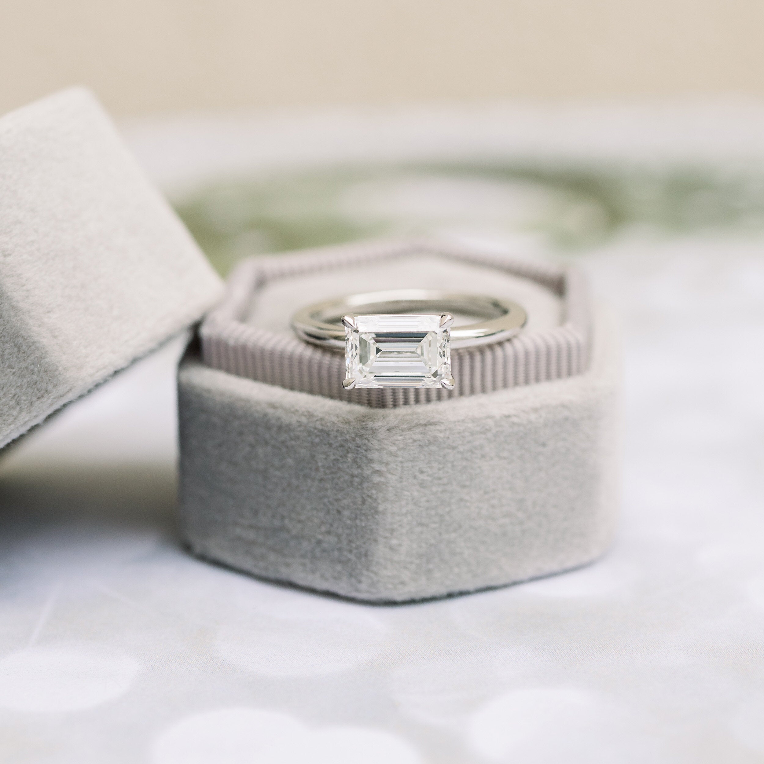 Emerald Cut East West Ring