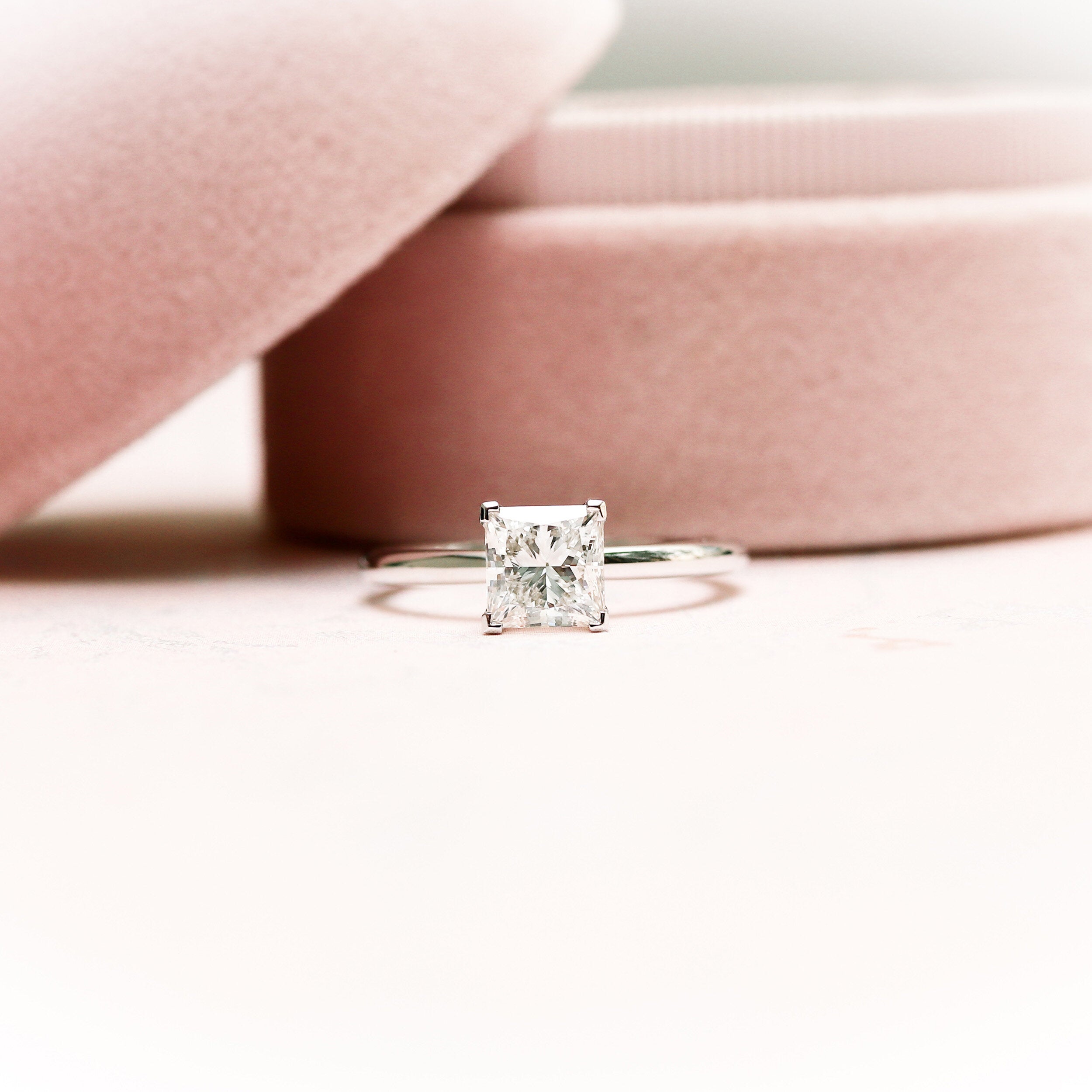 Princess Cut Moissanite Engagement Ring