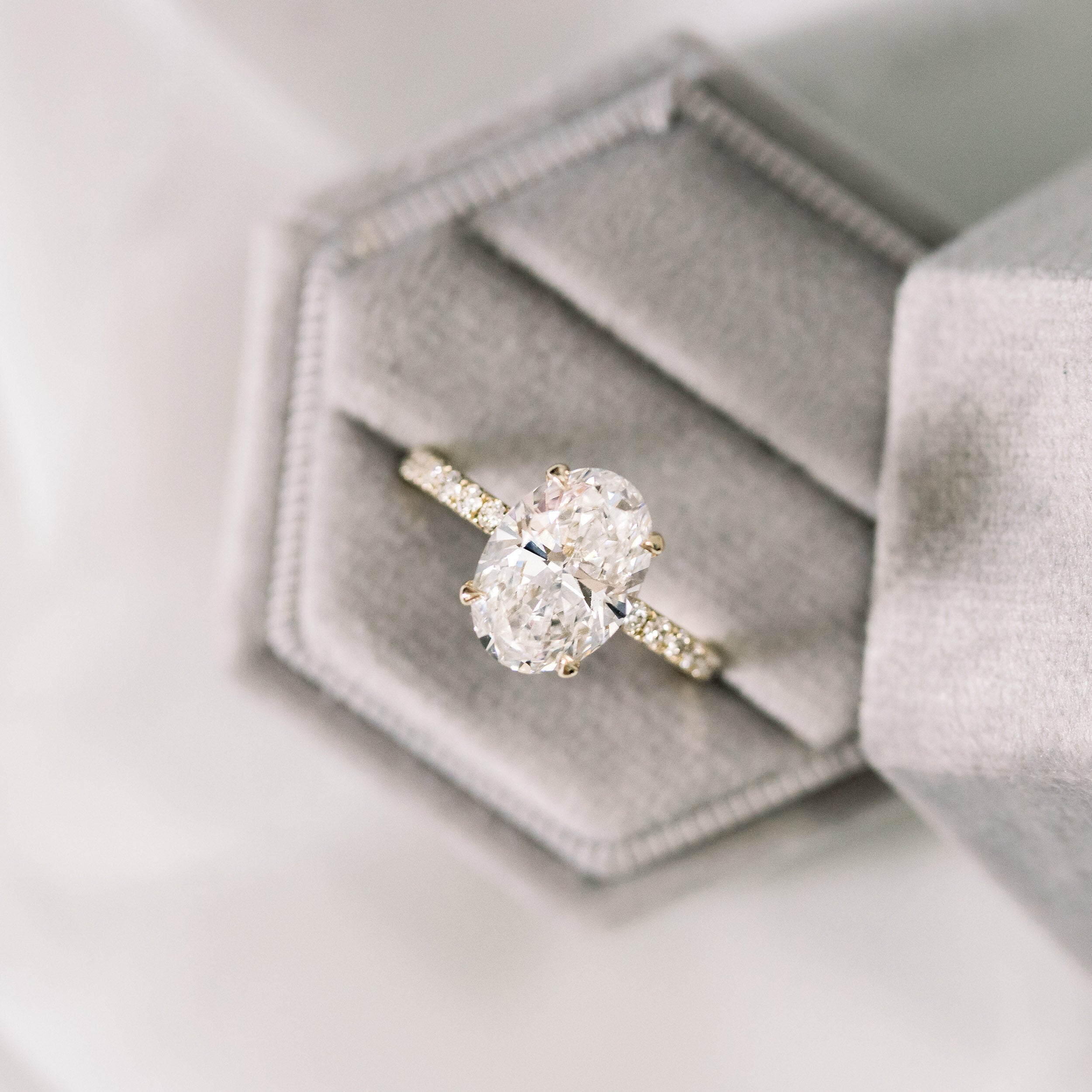 Pave Band Moissanite Ring