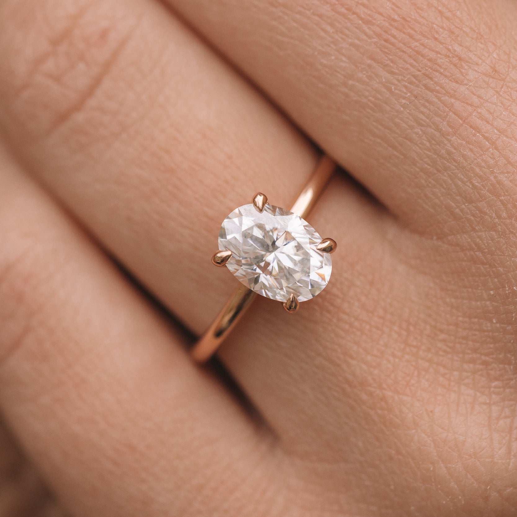 Oval Moissanite Engagement Ring