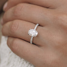 Oval Hidden Halo Moissanite Ring