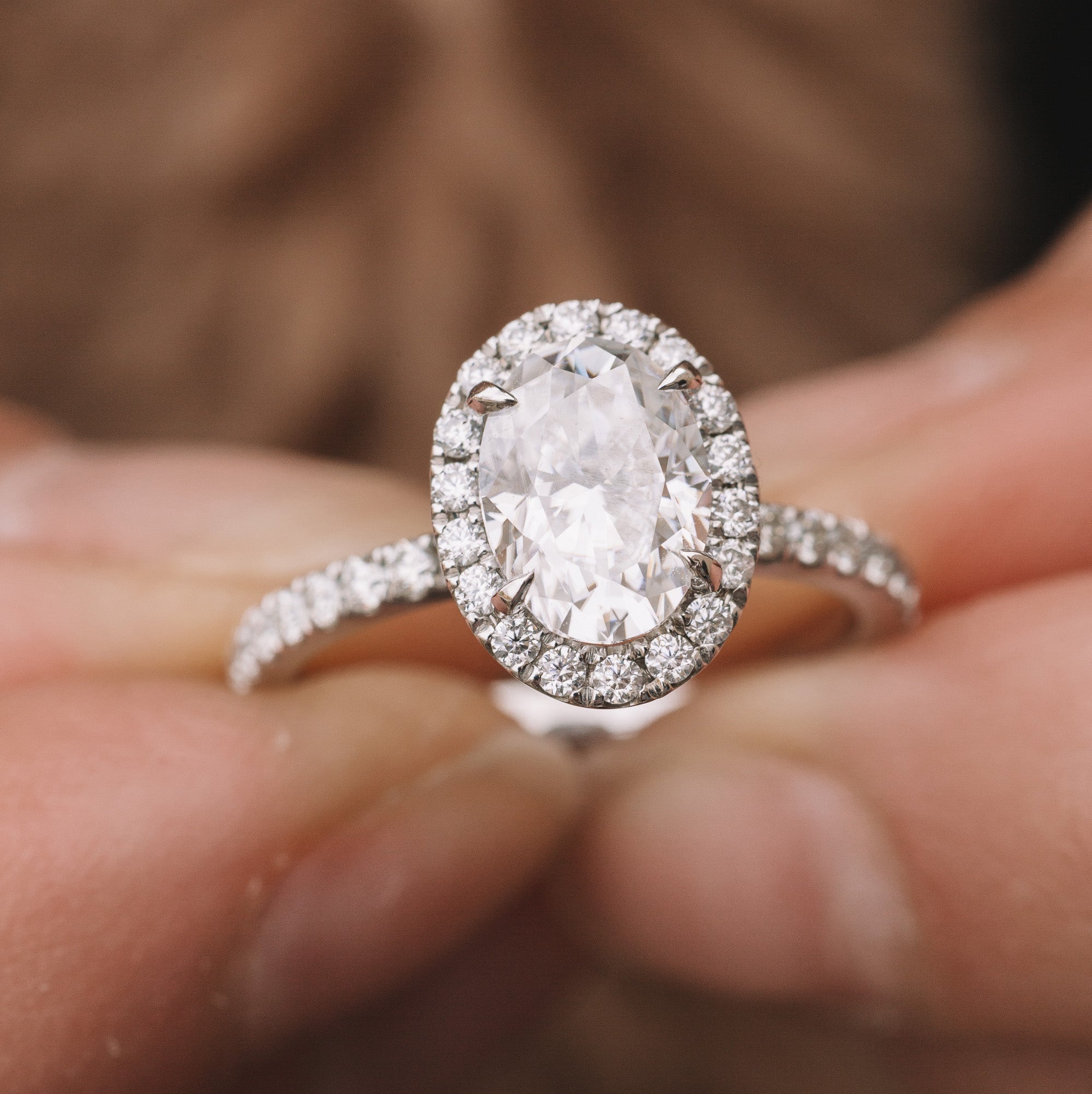 Oval Cut Moissanite Engagement Ring