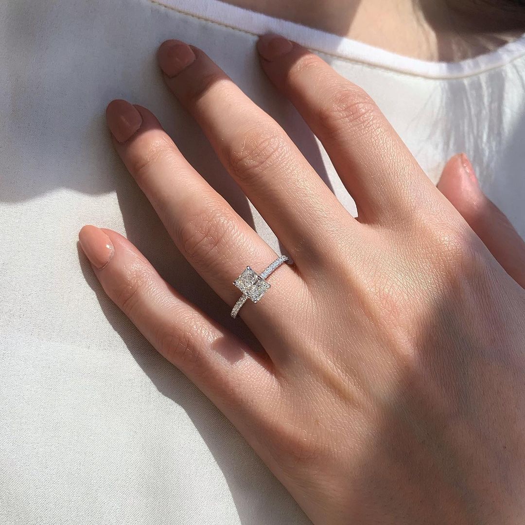 Hidden Halo Moissanite Engagement Ring