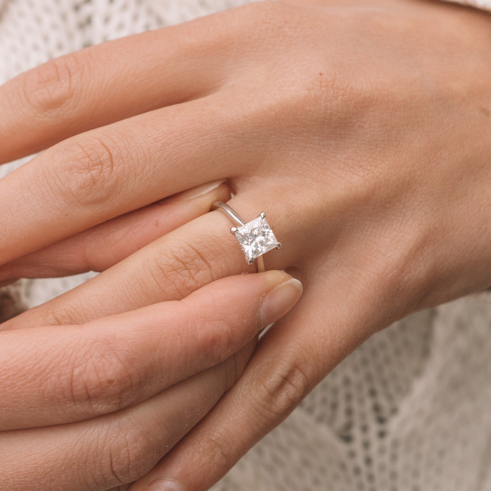 Princess Cut Moissanite Ring