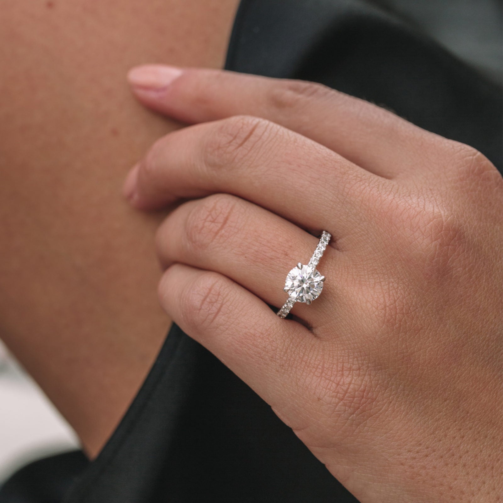 Hidden Halo Moissanite Engagement Ring