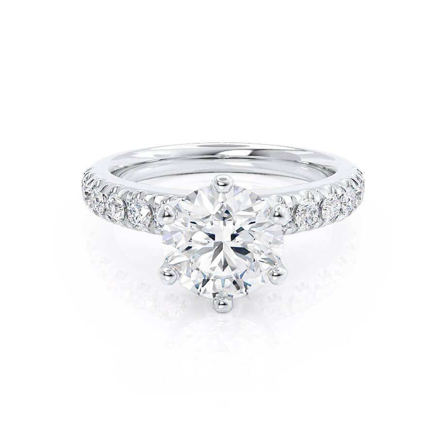 Pave Moissanite Engagement Ring