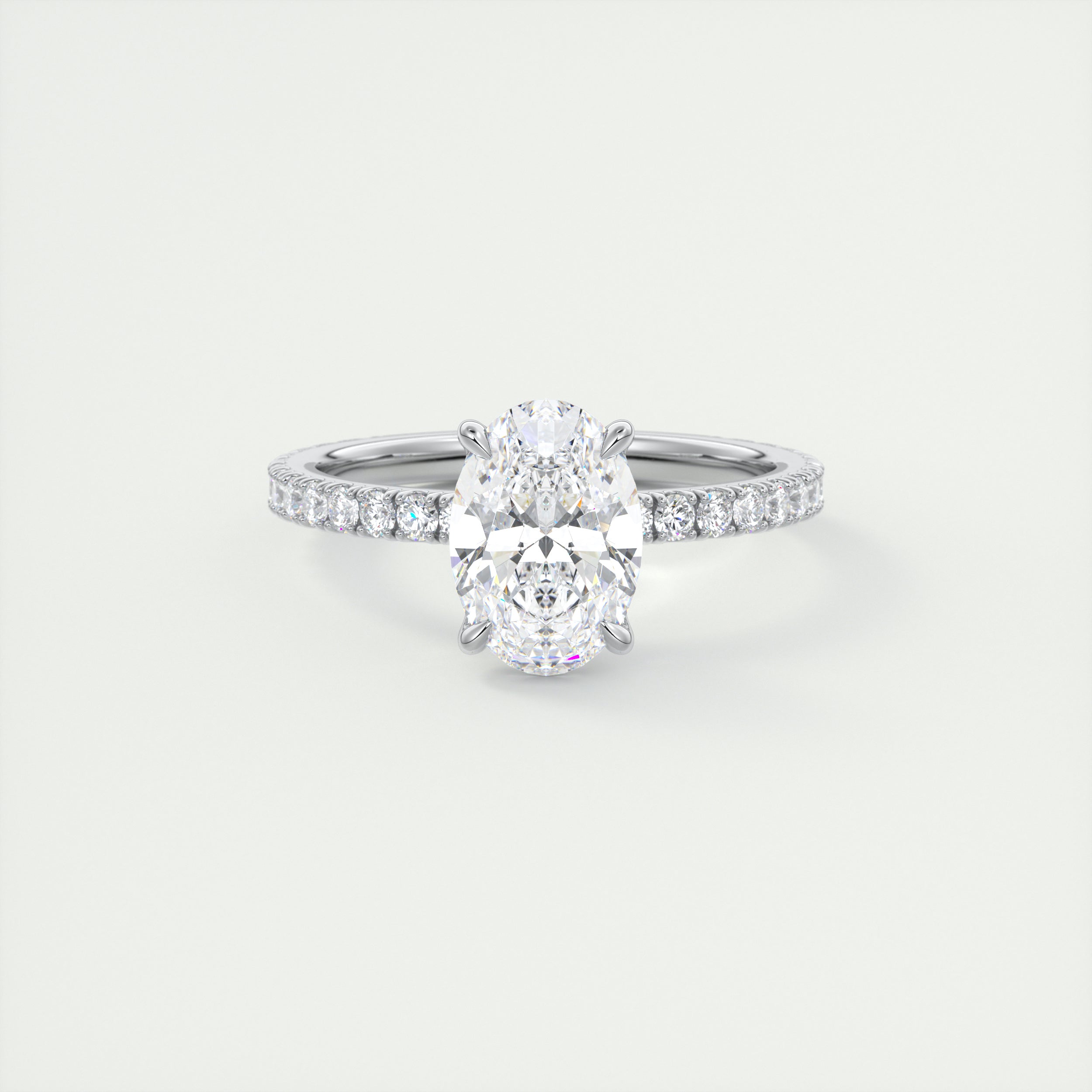 3 carat oval moissanite ring