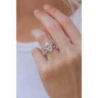 4.0CT Elongated Oval Moissanite Diamond Solitaire Engagement Ring