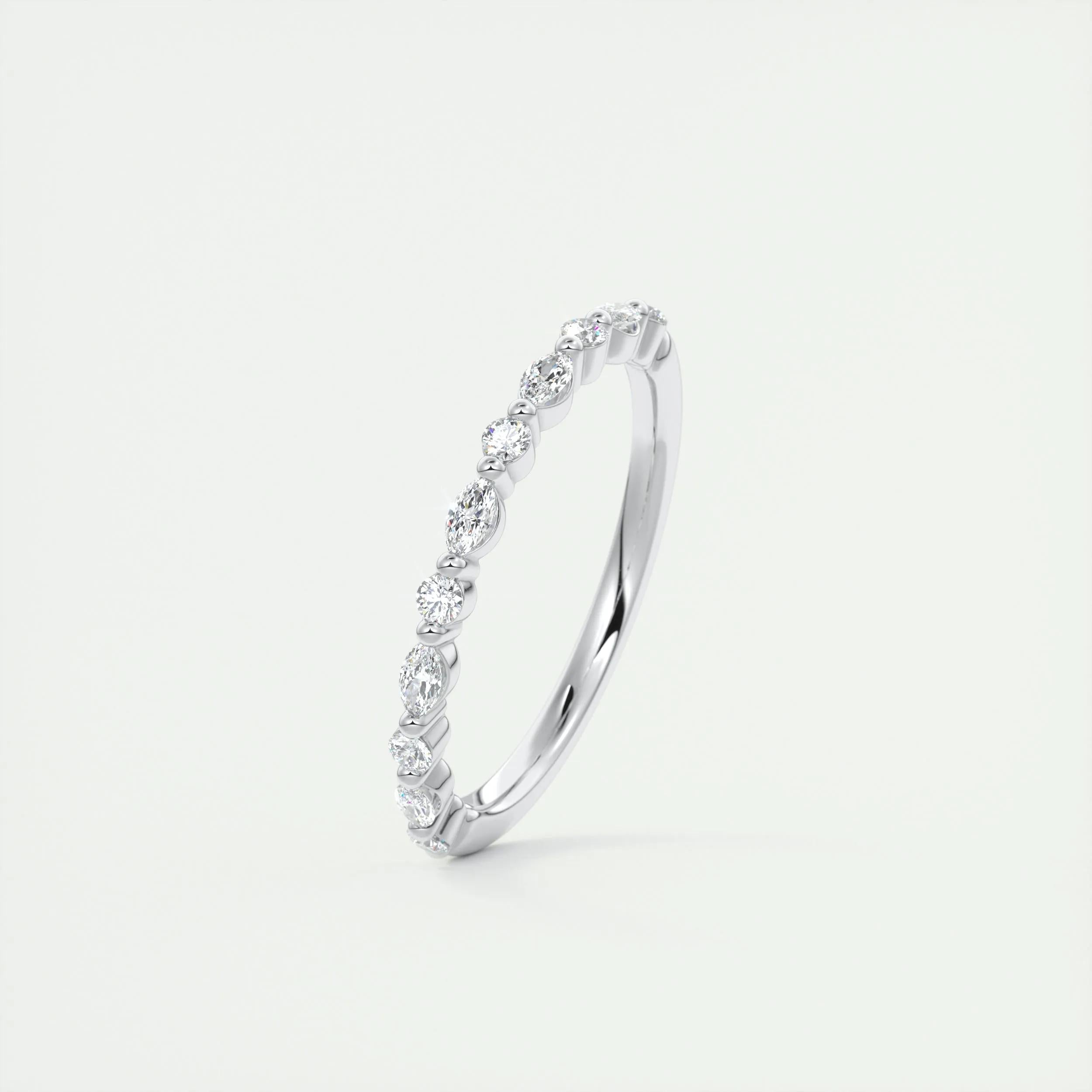 marquise-round-alternative-moissanite-wedding-band