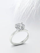 Round Cut Moissanite Cathedral Diamond Engagement Ring For Women