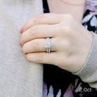 2.0CT Cathedral Set Radiant Moissanite Diamond Pave Engagement Ring In 14K White Gold