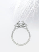 Round Cut Diamond Pave Moissanite Engagement Ring For Women