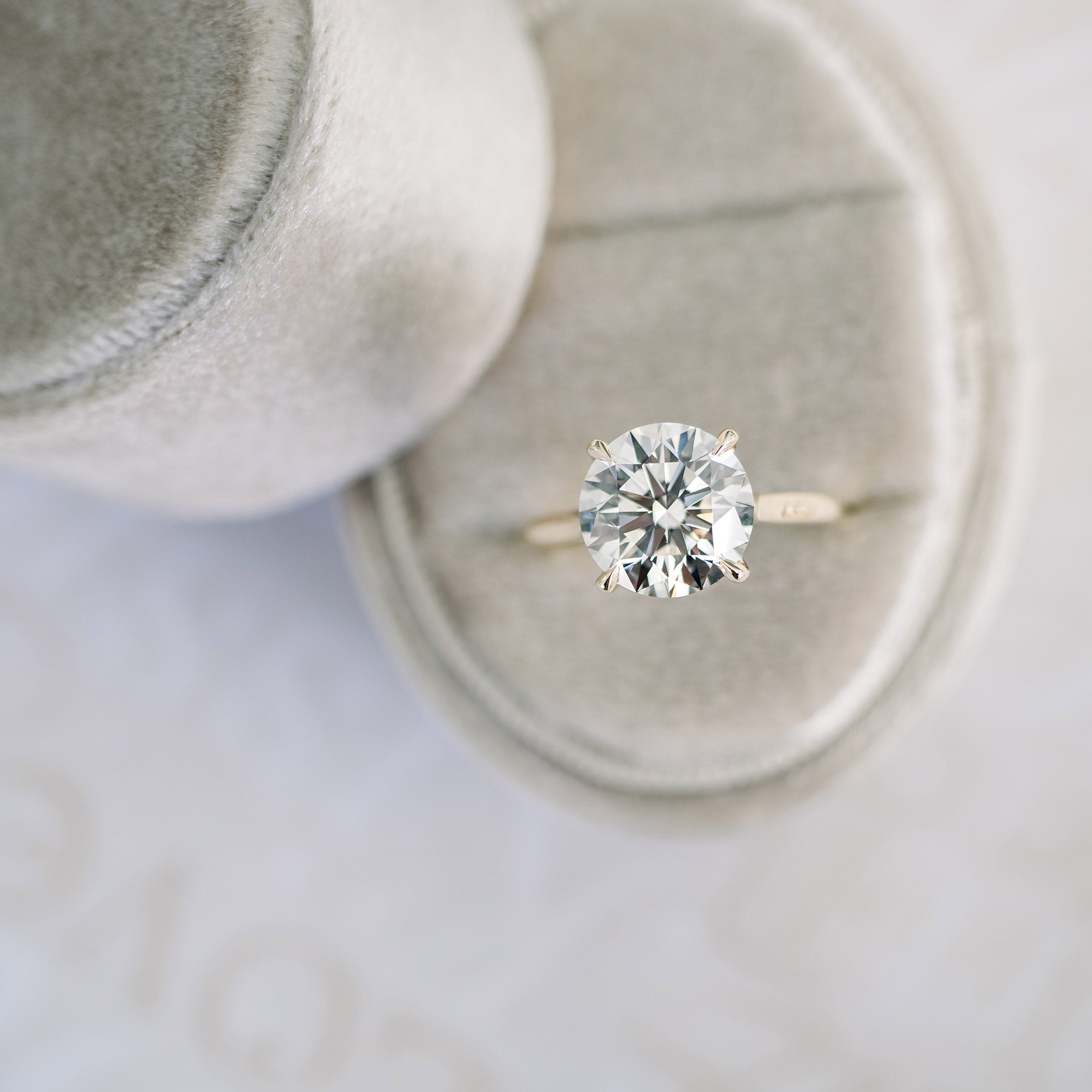 Rose gold moissanite rings