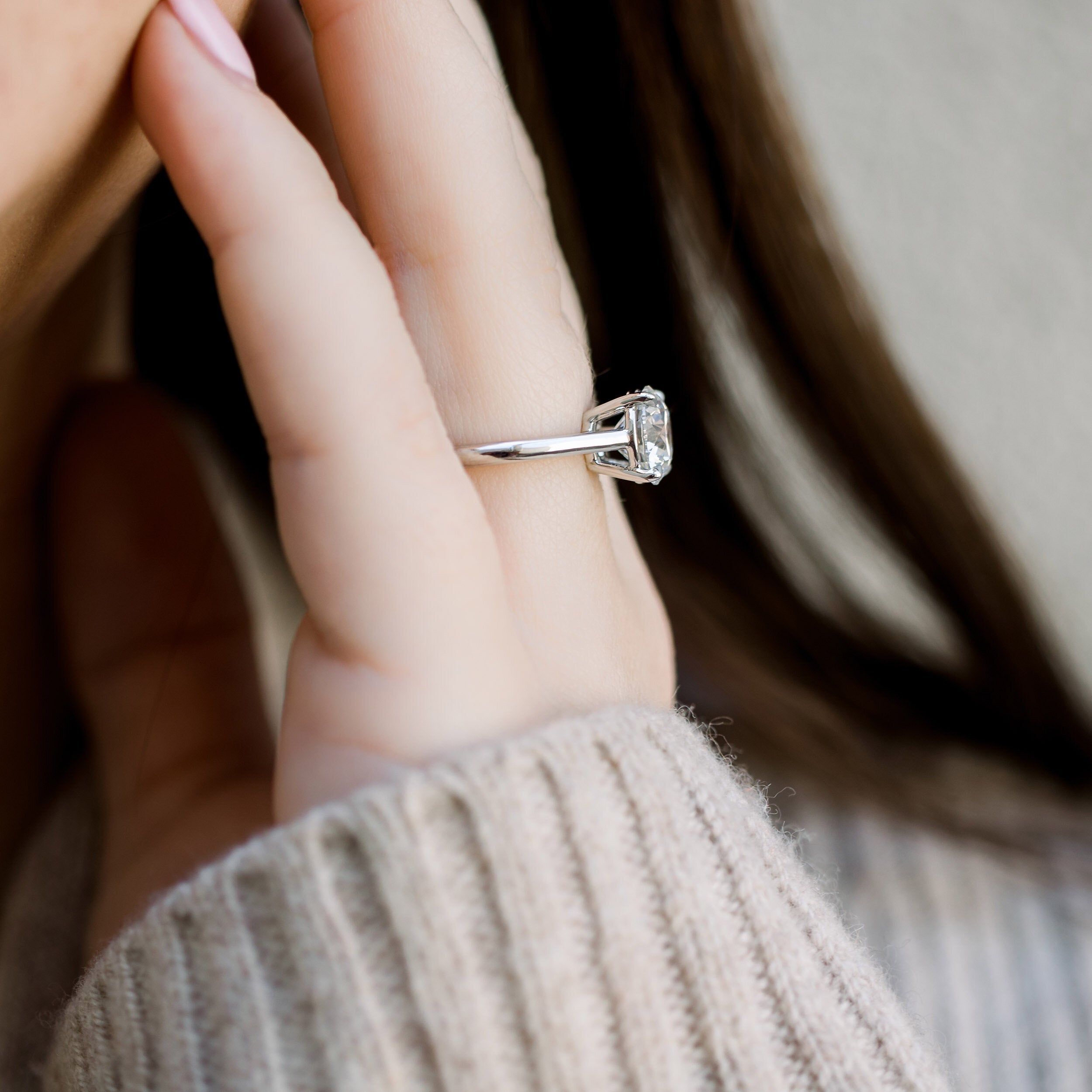 Custom moissanite wedding rings