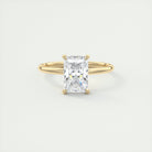 2CT Radiant Hidden Halo Moissanite Diamond Solitaire Engagement Ring