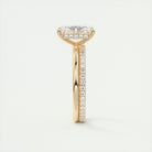 2CT Radiant Hidden Halo Moissanite Diamond Solitaire Engagement Ring