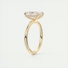 2CT Radiant Hidden Halo Moissanite Diamond Solitaire Engagement Ring