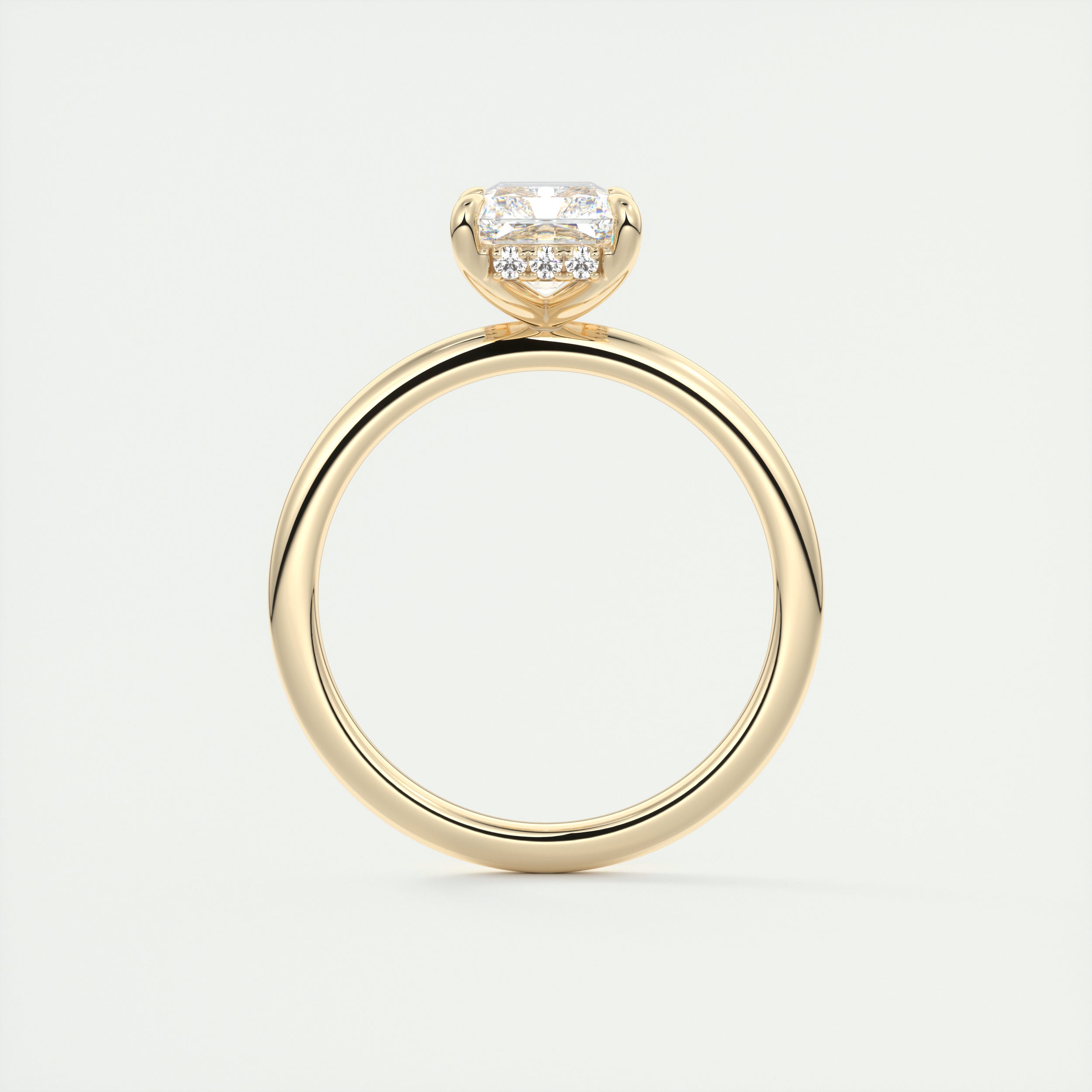 2CT Radiant Hidden Halo Moissanite Diamond Solitaire Engagement Ring