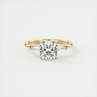 2.0CT Three Stone Cushion Moissanite Diamond Solitaire Engagement Ring