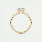 2.0CT Three Stone Cushion Moissanite Diamond Solitaire Engagement Ring