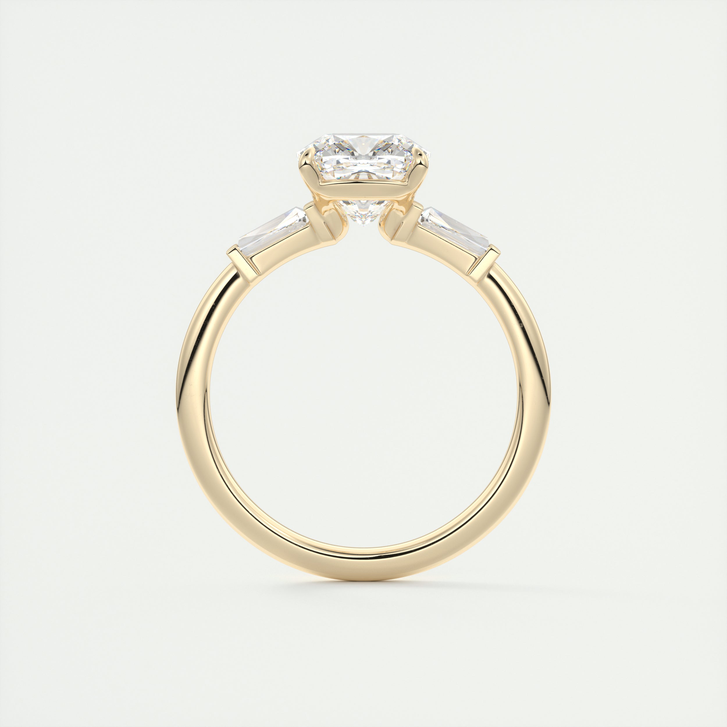 2.0CT Three Stone Cushion Moissanite Diamond Solitaire Engagement Ring