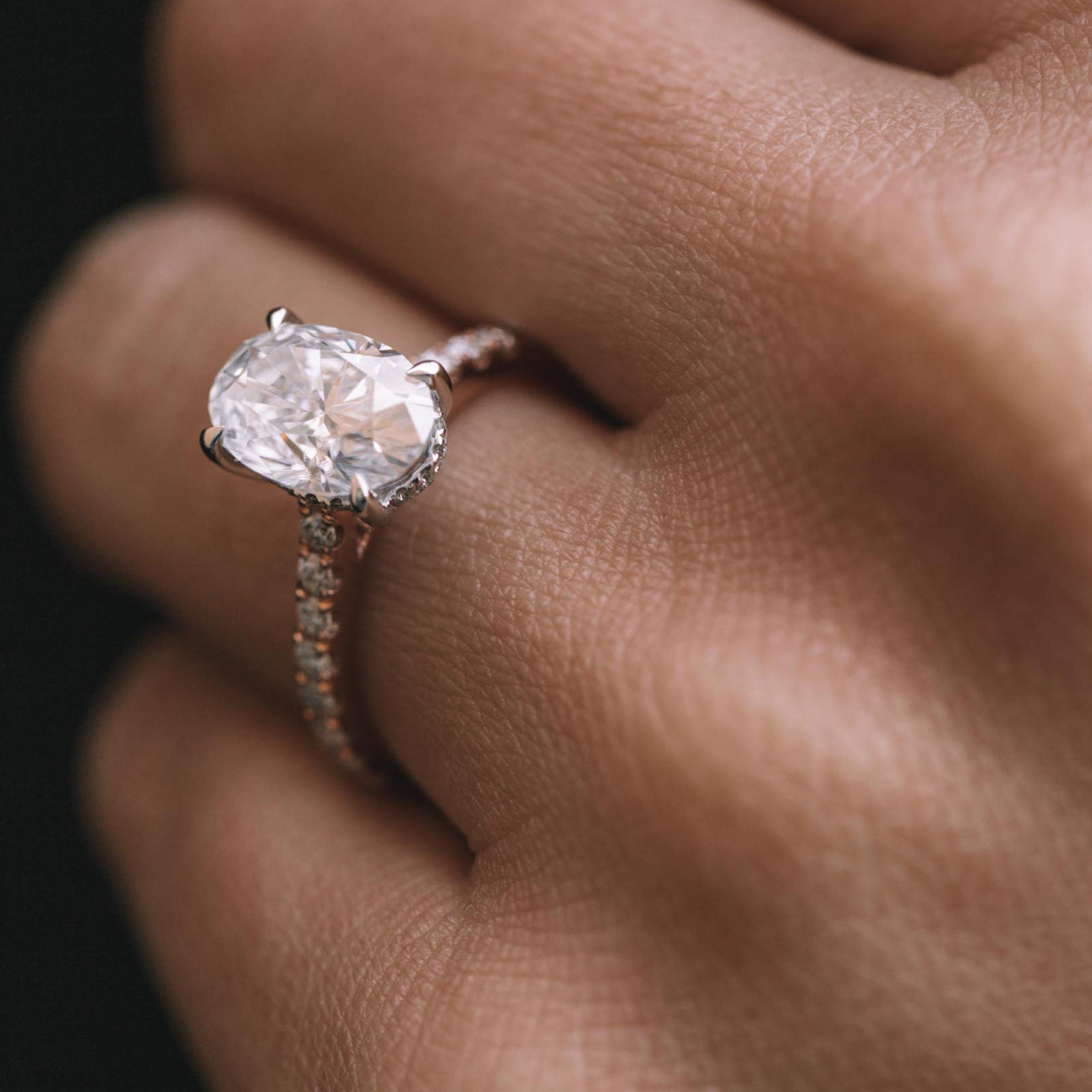 Oval Moissanite Engagement Ring