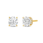 Round Cut Moissanite Hidden Halo Diamond Stud Earrings for Women