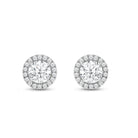 2.50CT Round Cut Halo Moissanite Diamond Stud Earrings for Women