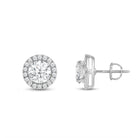 2.50CT Round Cut Halo Moissanite Diamond Stud Earrings for Women