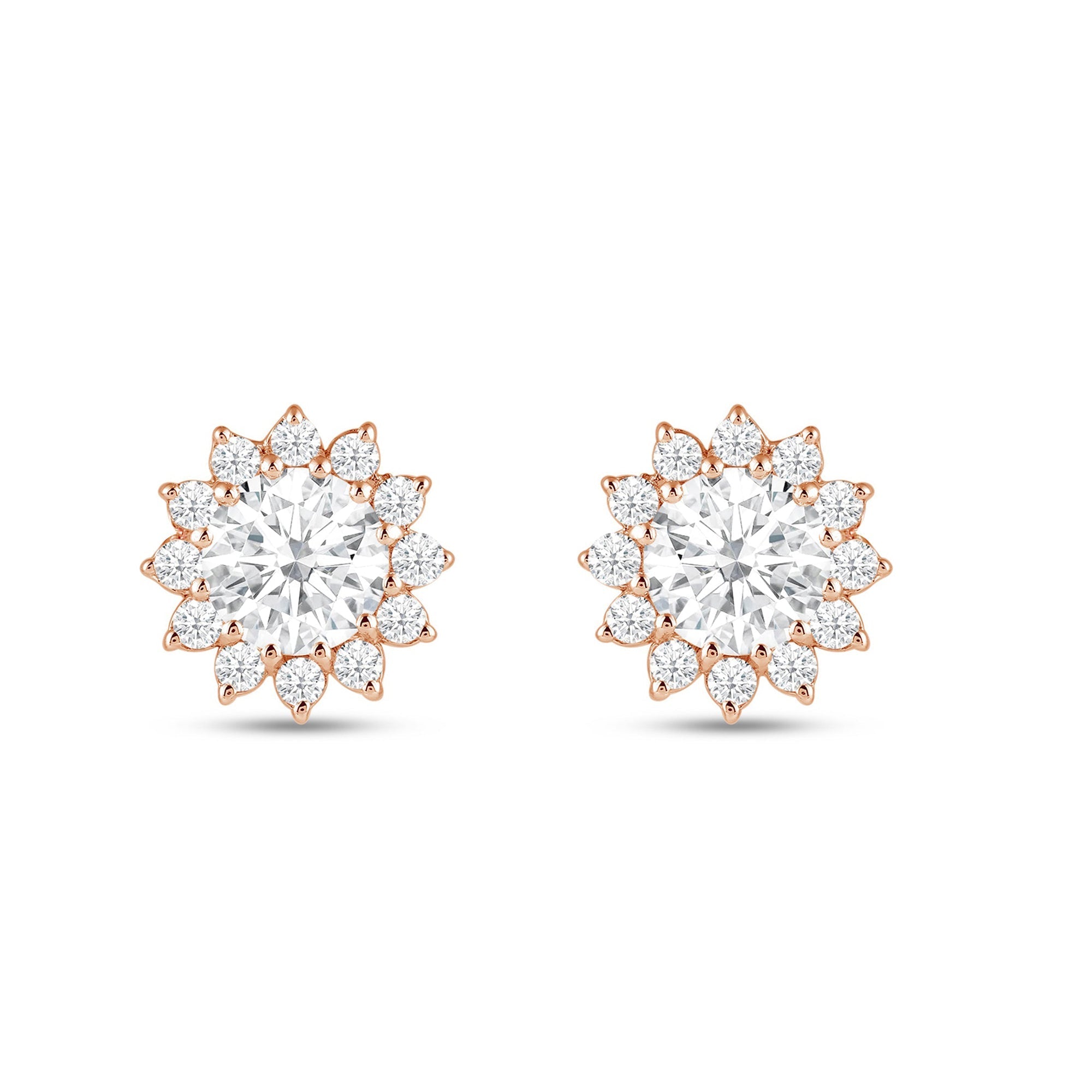 2.50CT Round Cut Moissanite Halo Stud Diamond Earrings for Her