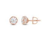 Round Cut Moissanite Vintage Diamond Stud Earrings for Her