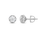 Round Cut Moissanite Vintage Diamond Stud Earrings for Her