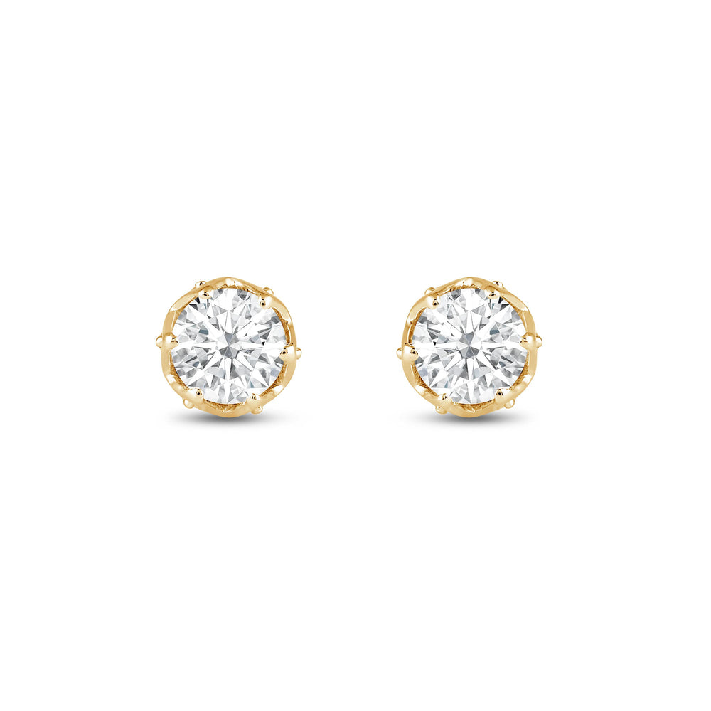 Round Cut Moissanite Vintage Diamond Stud Earrings for Her