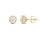 Round Cut Moissanite Vintage Diamond Stud Earrings for Her