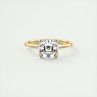2CT Asscher Double Claw Prong Moissanite Diamond Solitaire Engagement Ring