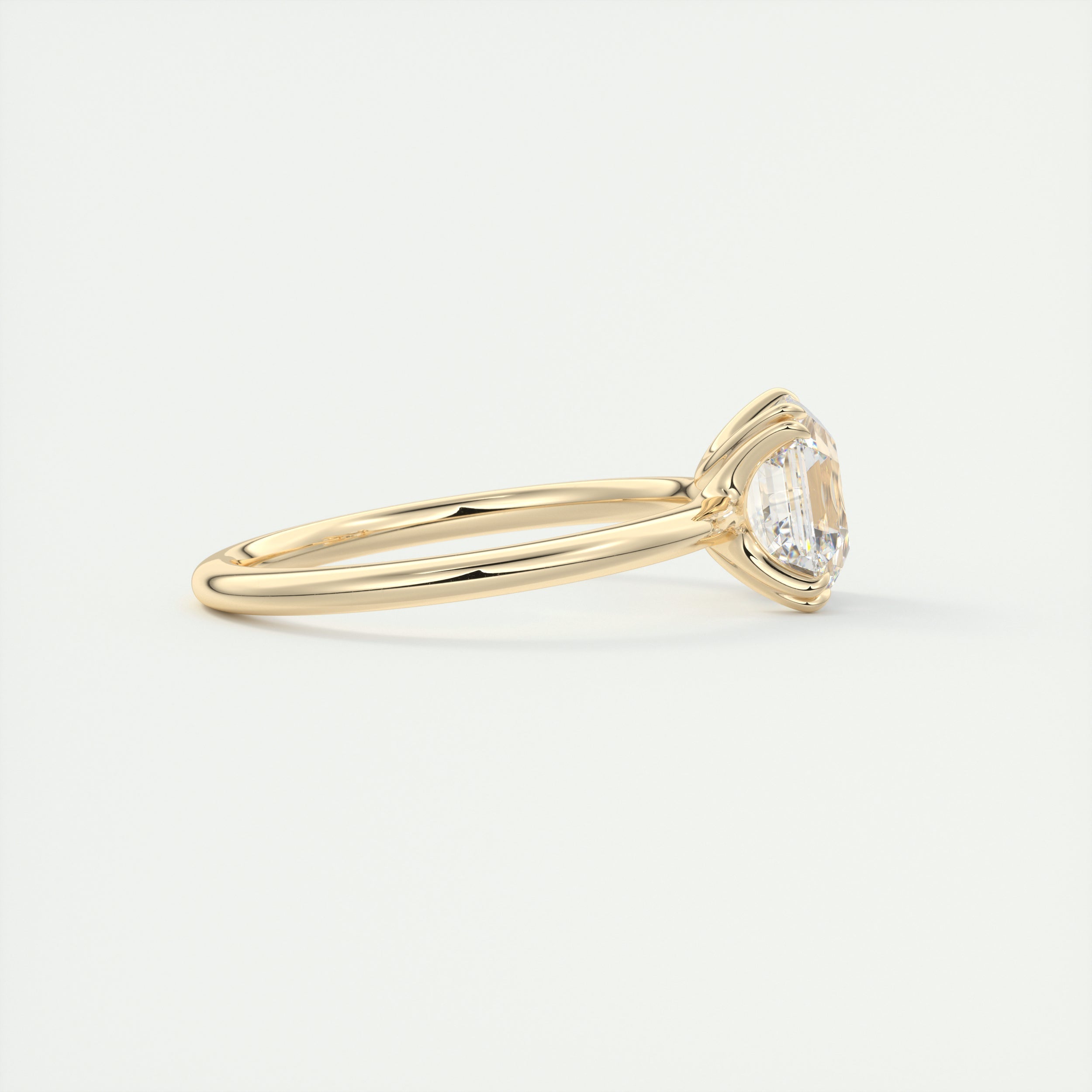 2CT Asscher Double Claw Prong Moissanite Diamond Solitaire Engagement Ring