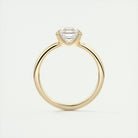 2CT Asscher Double Claw Prong Moissanite Diamond Solitaire Engagement Ring