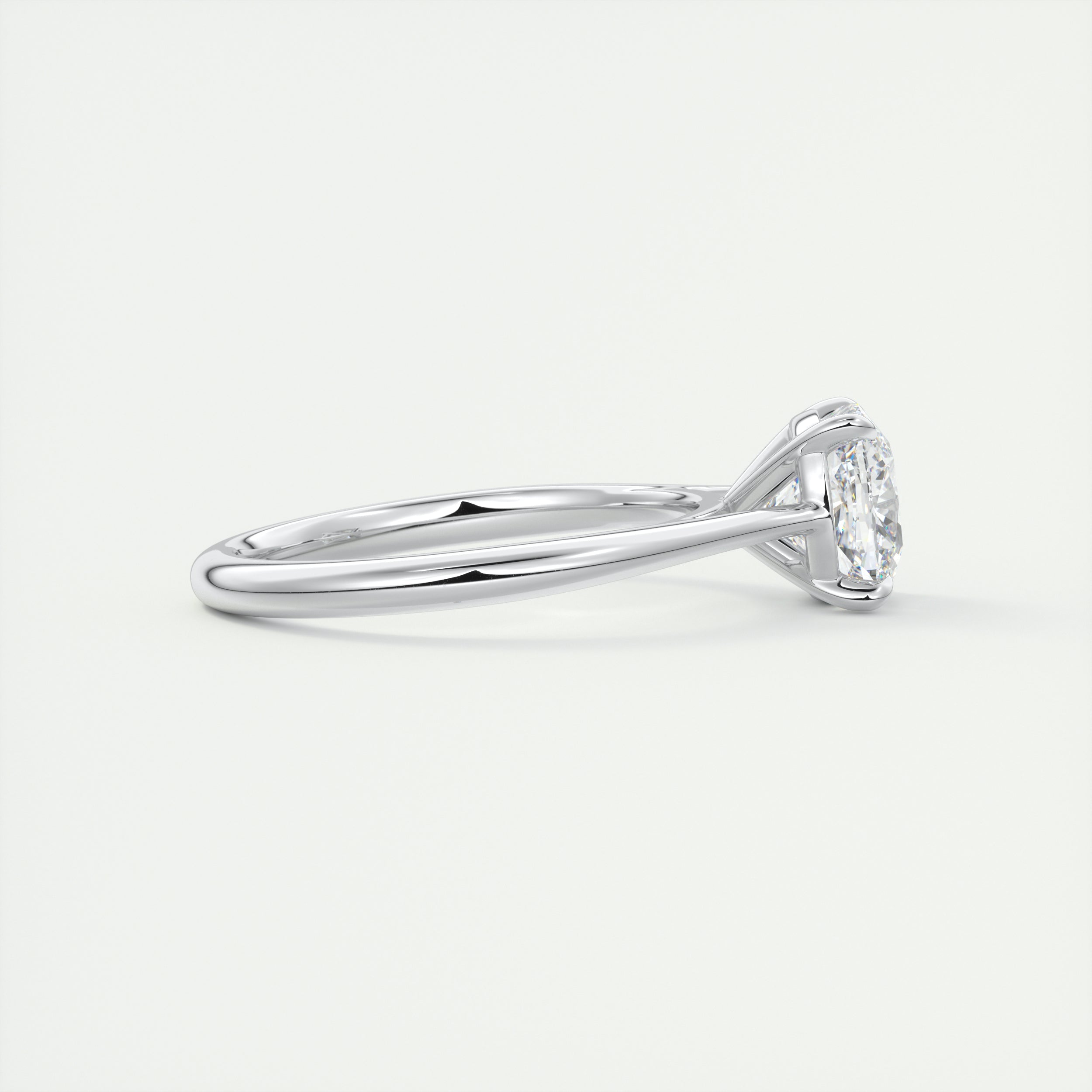 2CT Cushion Moissanite Diamond Solitaire Engagement Ring In 18K White Gold