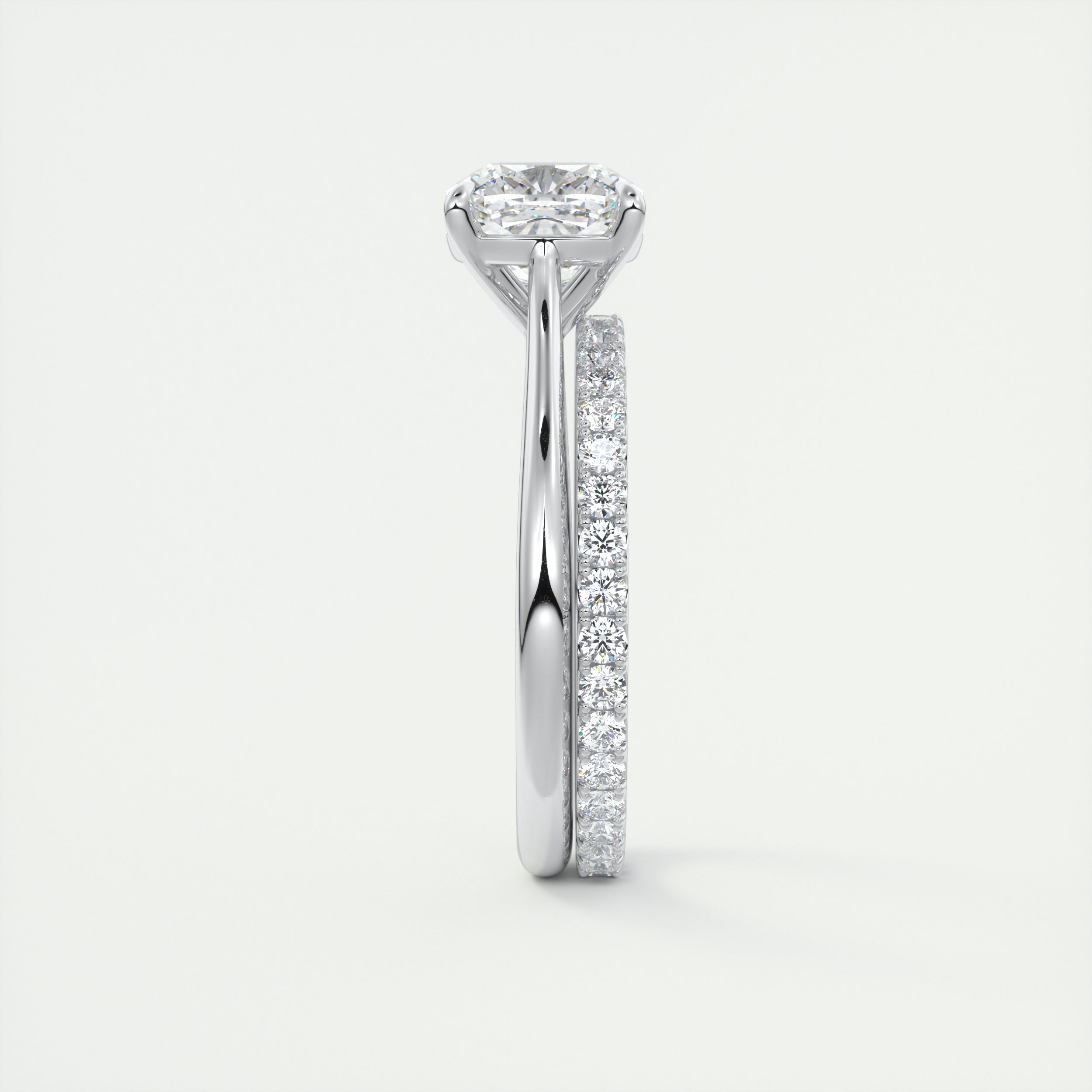 2CT Cushion Moissanite Diamond Solitaire Engagement Ring In 18K White Gold