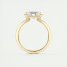 2CT East West Radiant Half Bezel Set Moissanite Diamond Engagement Ring