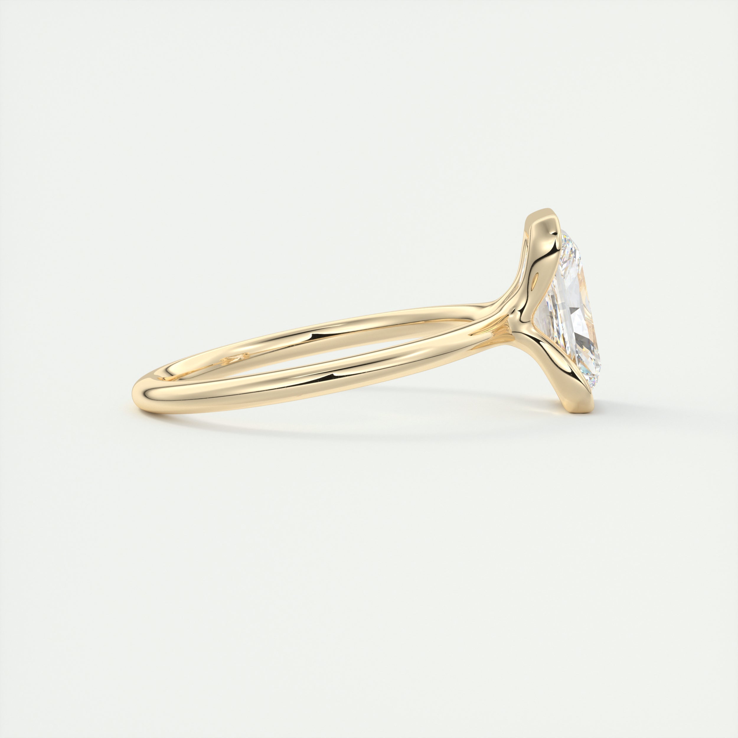 2CT Half Bezel Set Radiant Moissanite Diamond Open Engagement Ring