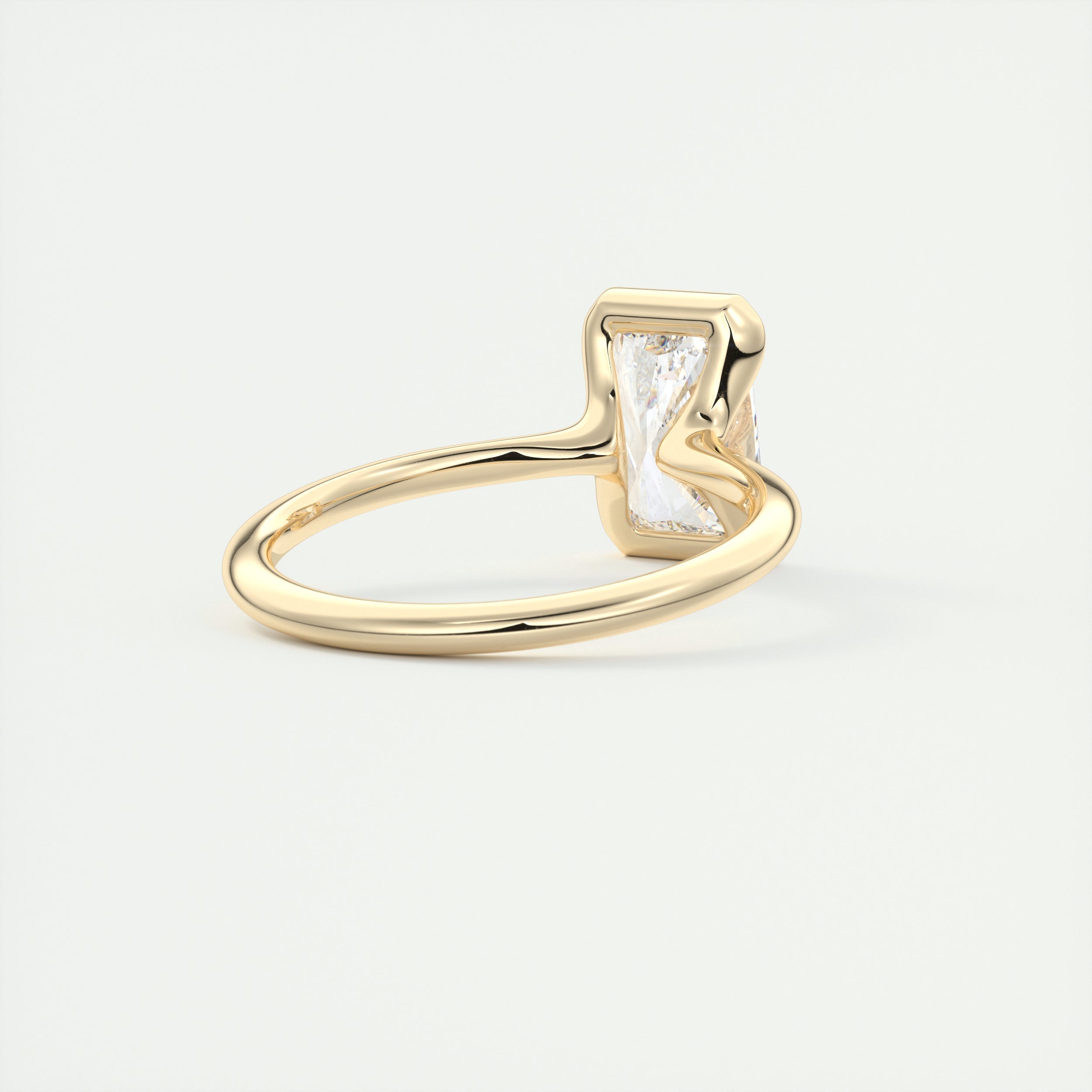 2CT Half Bezel Set Radiant Moissanite Diamond Open Engagement Ring