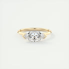 2CT East West Marquise Open Moissanite Diamond Engagement Ring