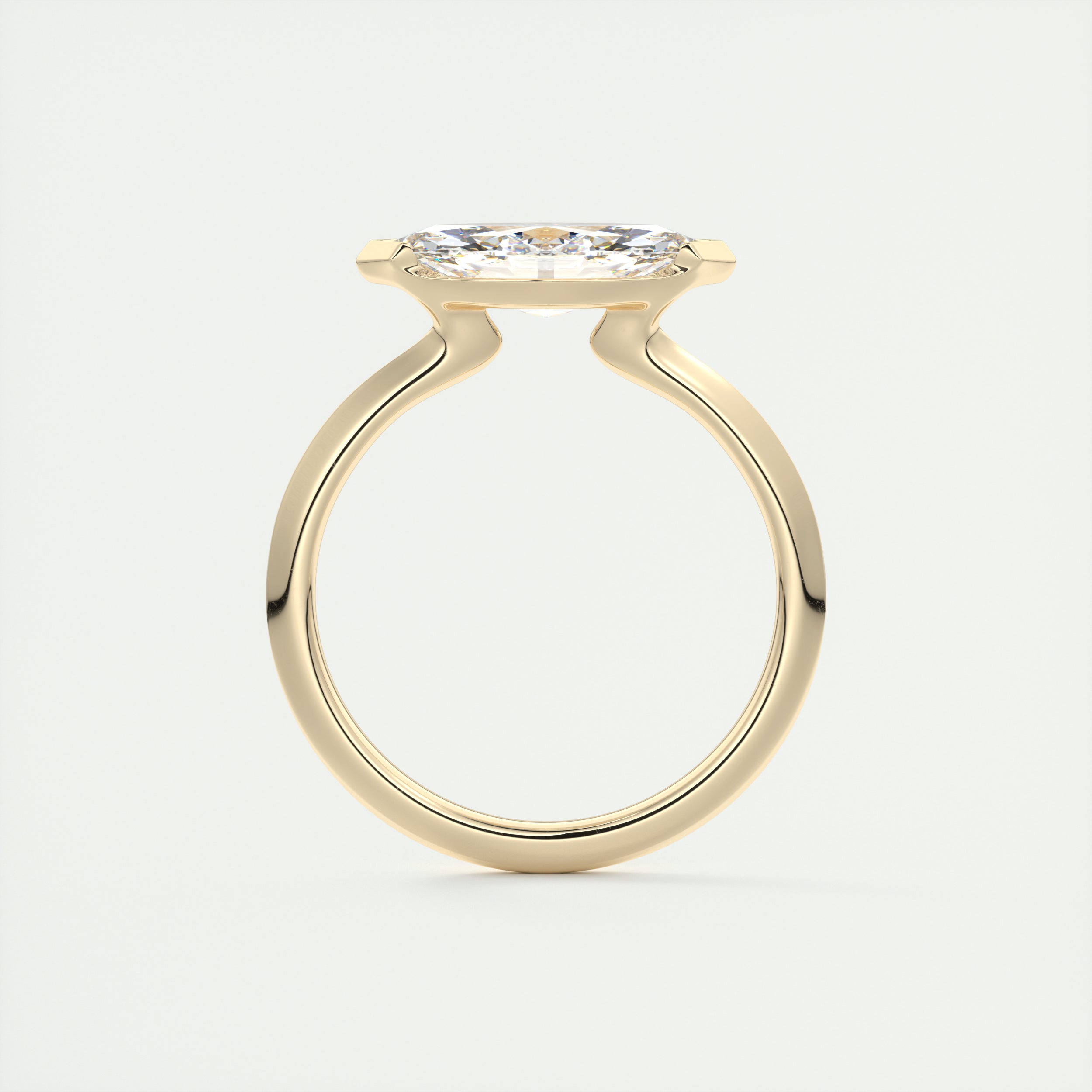 2CT East West Marquise Open Moissanite Diamond Engagement Ring