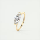 2CT East West Marquise Open Moissanite Diamond Engagement Ring