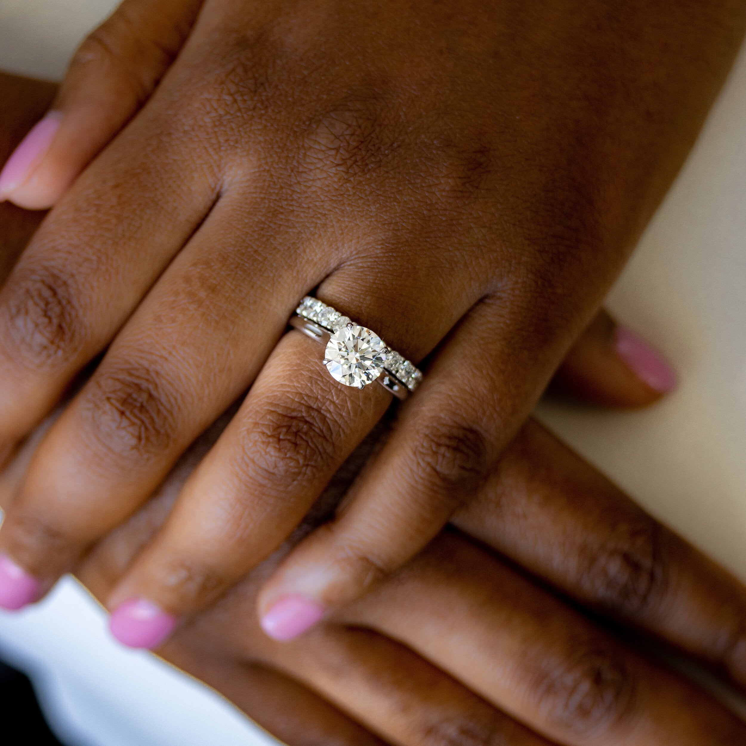 Petite moissanite rings