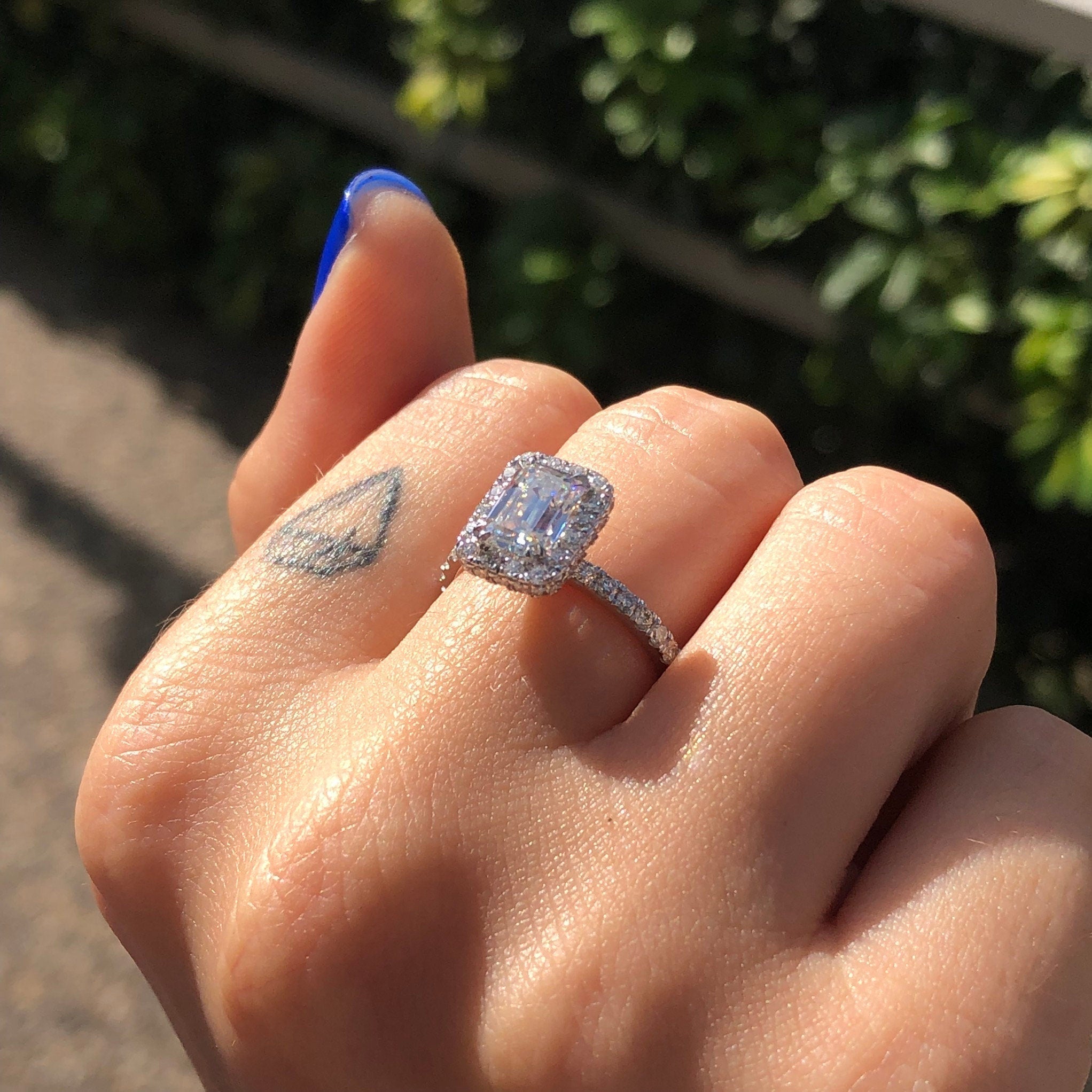 Emerald Pave Engagement Ring