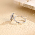 diamond cluster pear moissanite engagement ring