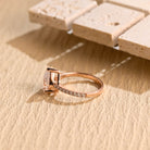 lab grown pear pavé engagement ring
