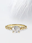 Round Cut Moissanite Vintage Pave Diamond Engagement Ring For Her